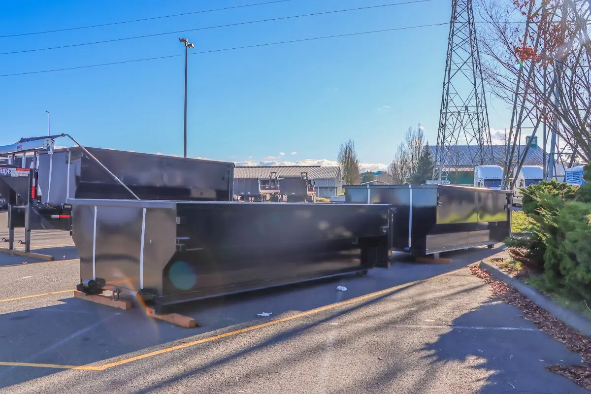 Roll-off dumpster ready for waste disposal at job site for 8 Yard Dumpster Rental in Smithville
